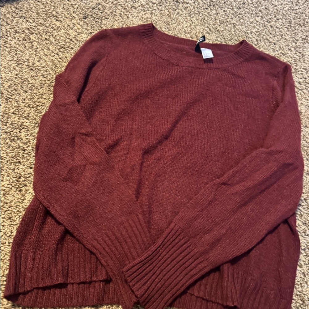H&M Deep Red Crew Neck Sweater